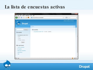 La lista de encuestas activas 