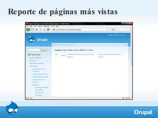 Reporte de páginas más vistas 