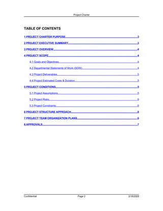 E Commerce Project Charter