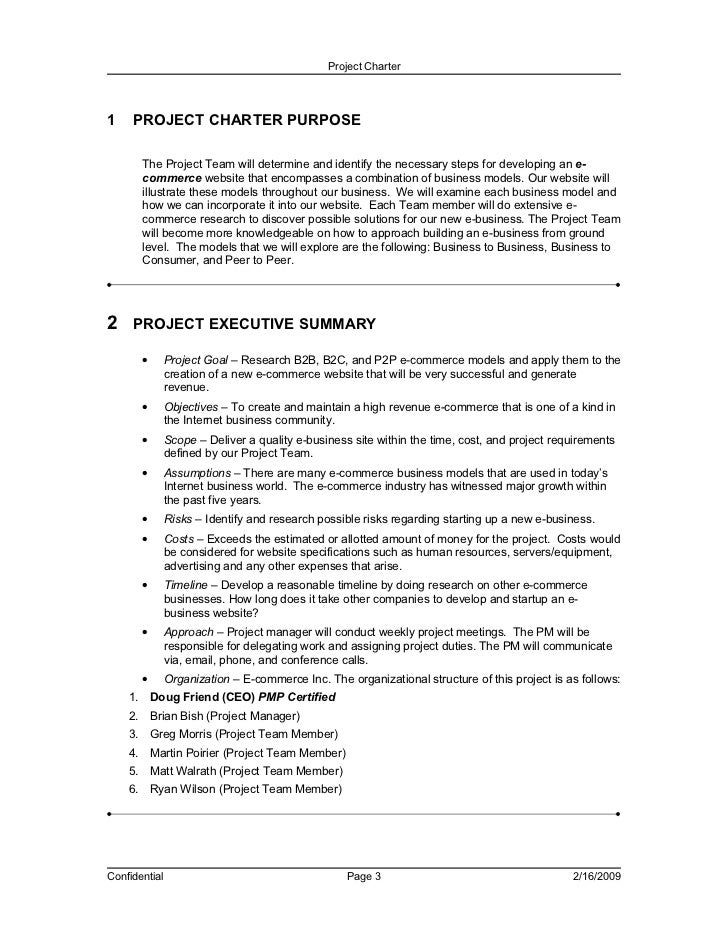 E Commerce Project Charter