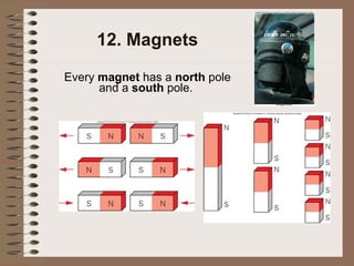 12. Magnets Every  magnet  has a  north  pole and a  south  pole.   