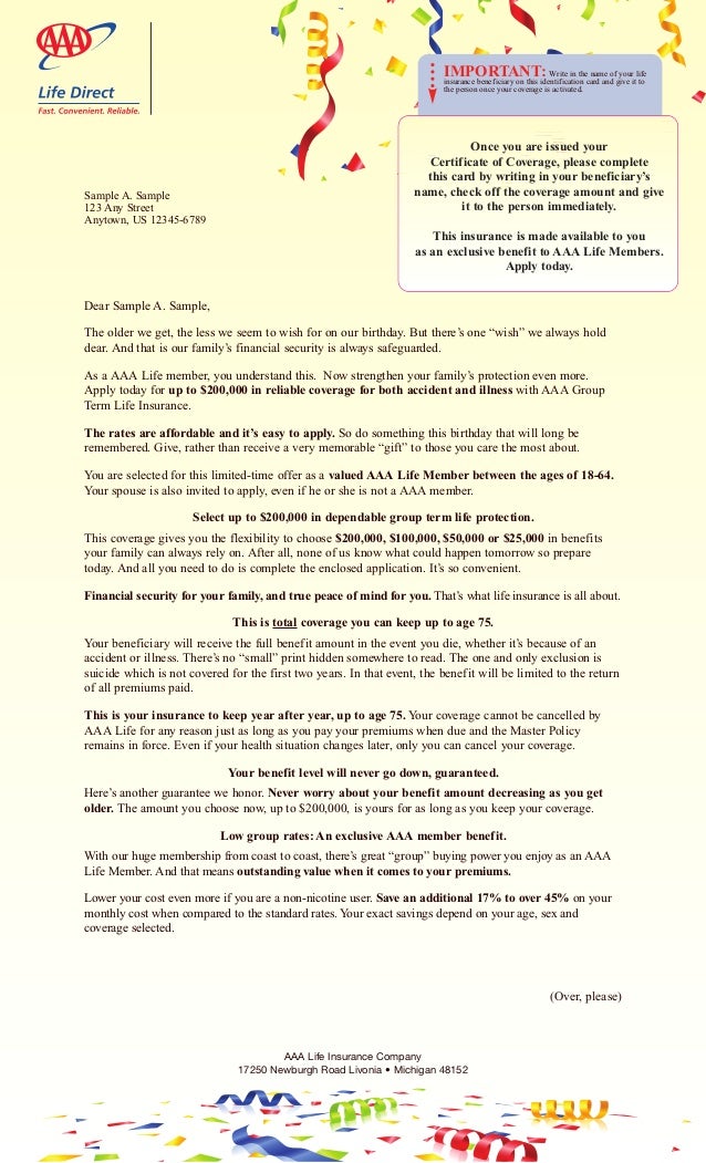 opt out of aaa life insurance mailings opt out of aaa life insurance mailings