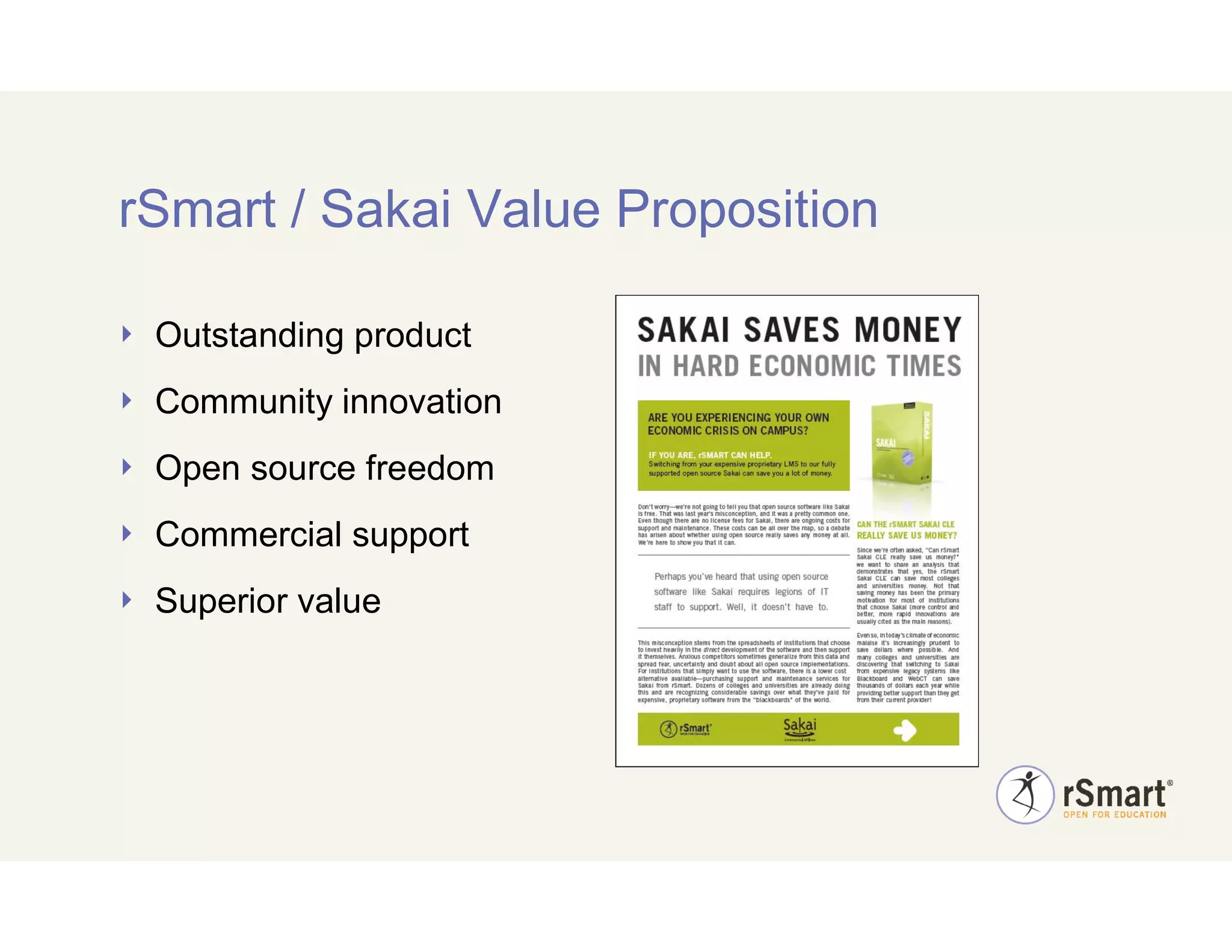 Elearning 2009 Introduction To Sakai Cost Savings.Feb.22.2009 V.1