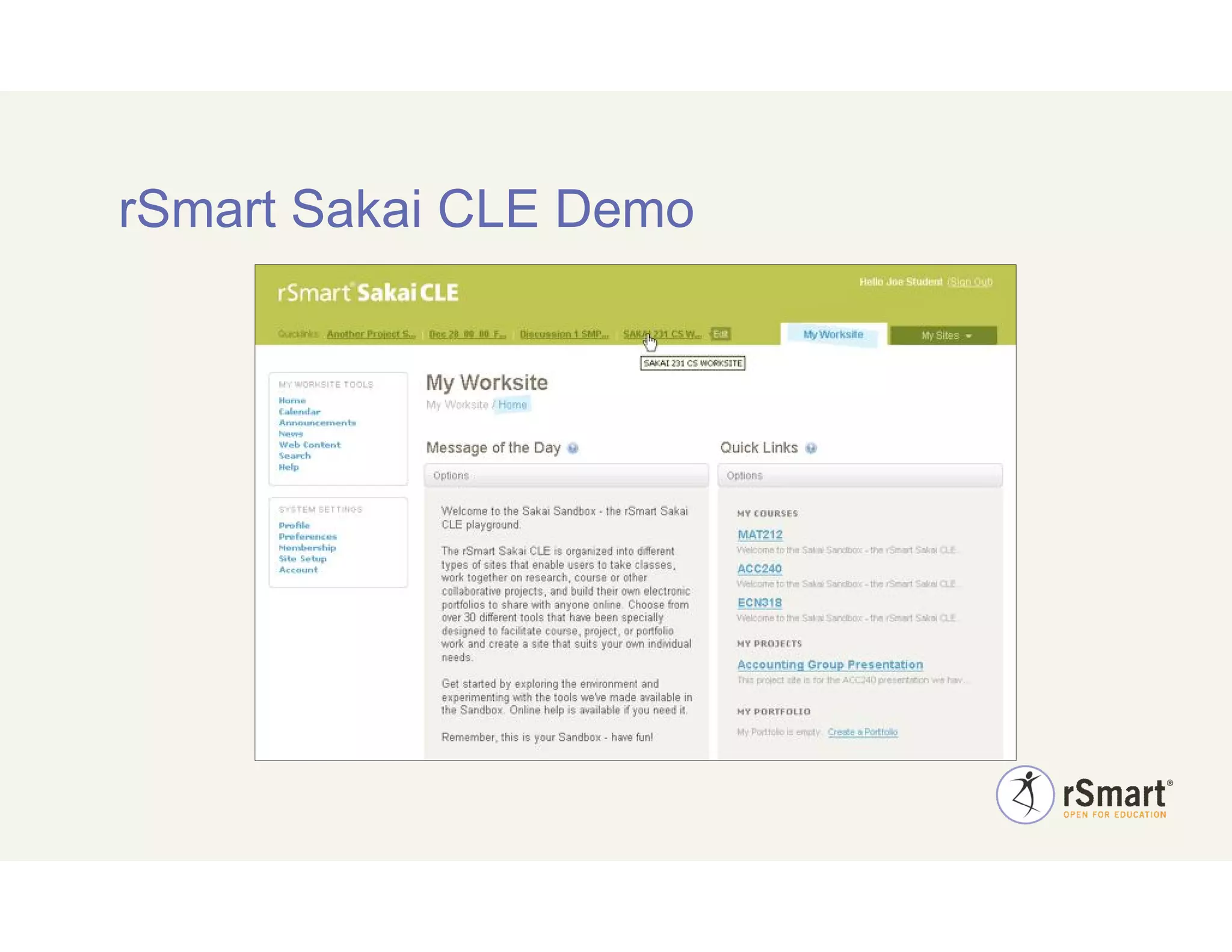Elearning 2009 Introduction To Sakai Cost Savings.Feb.22.2009 V.1