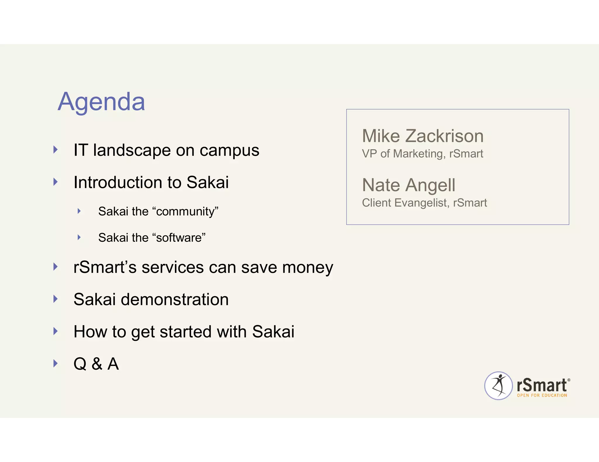 Elearning 2009 Introduction To Sakai Cost Savings.Feb.22.2009 V.1