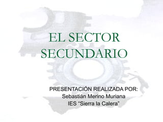 EL SECTOR SECUNDARIO PRESENTACIÓN REALIZADA POR: Sebastián Merino Muriana IES “Sierra la Calera” 