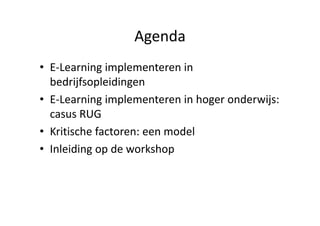 E Learning Implementeren