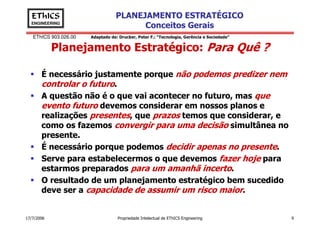 Conceitos Gerais sobre Planejamento Estratégico