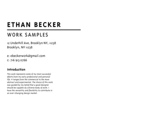 Ethan Becker - Work Samples