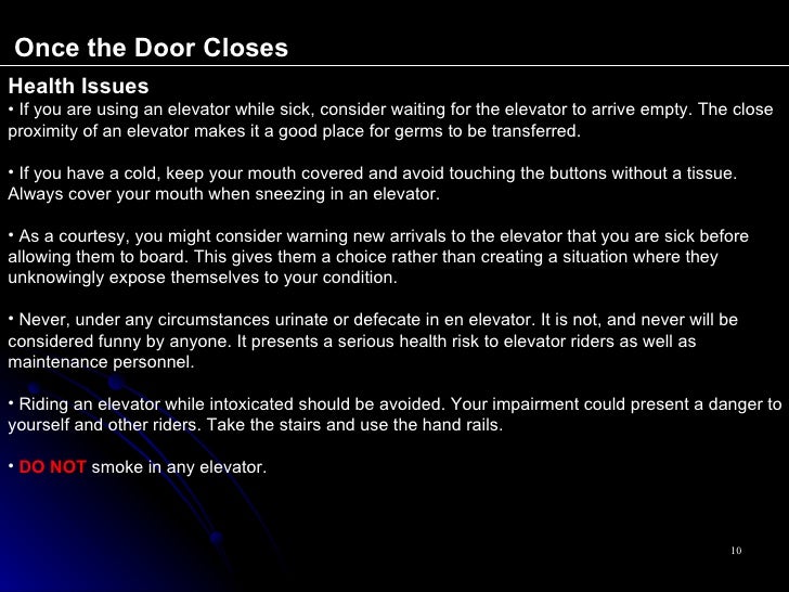 Elevator Rules For The Professional