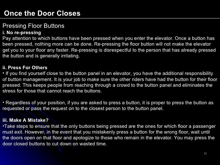 Elevator Rules For The Professional