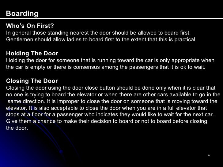 Elevator Rules For The Professional