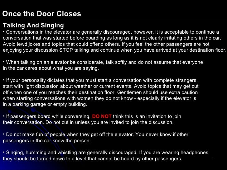 Elevator Rules For The Professional