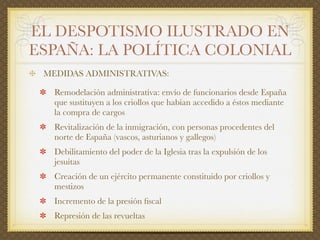 El siglo XVIII en España: el reformismo borbónico