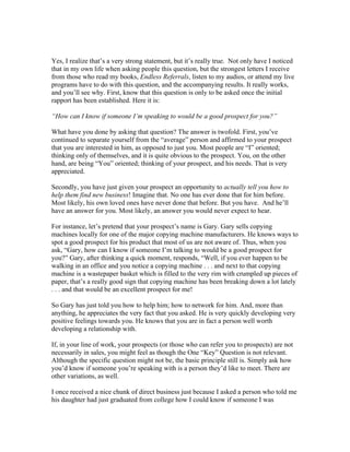 Endless Referrals System