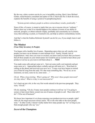 Endless Referrals System