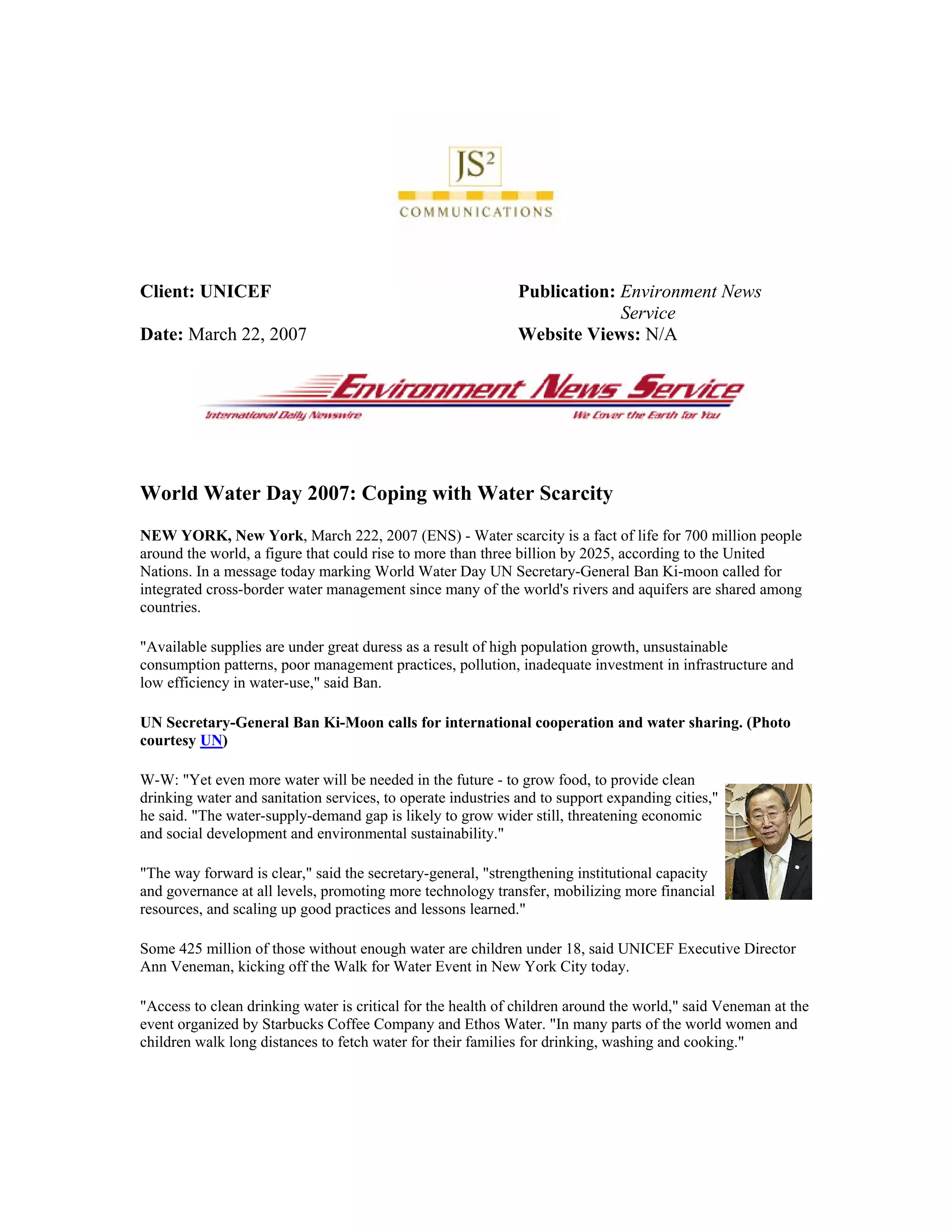 Environment News Service