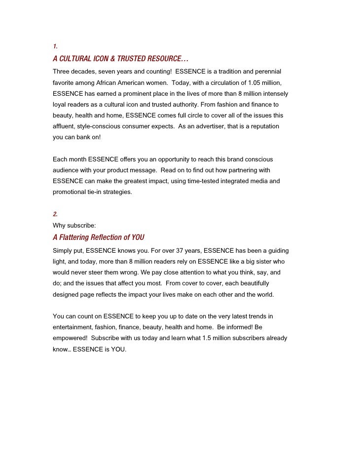 Essence Positioning Statements