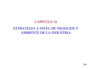 CAPITULO 10 ESTRATEGIA A NIVEL DE NEGOCIOS Y AMBIENTE DE LA INDUSTRIA 