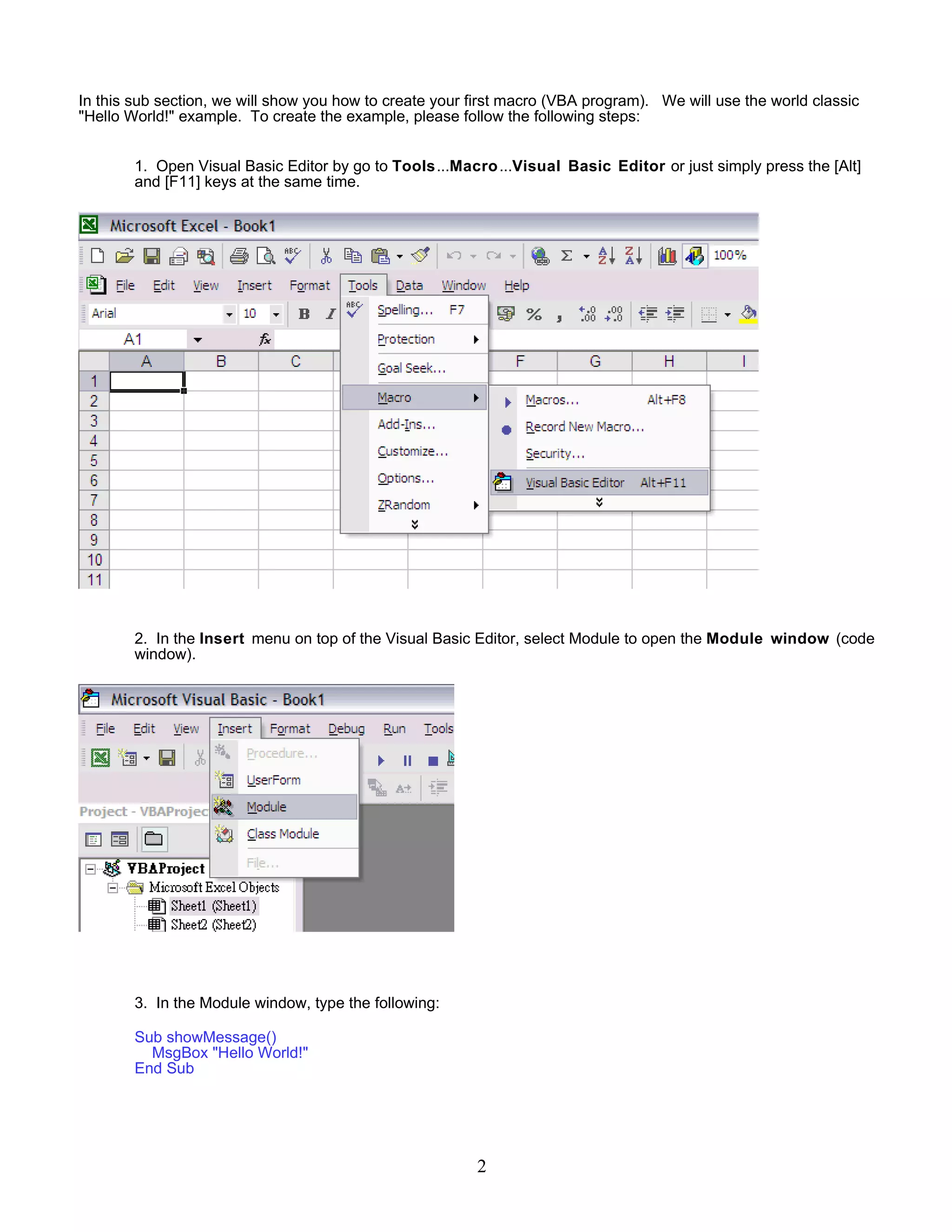 Excel Vba Basic Tutorial 1