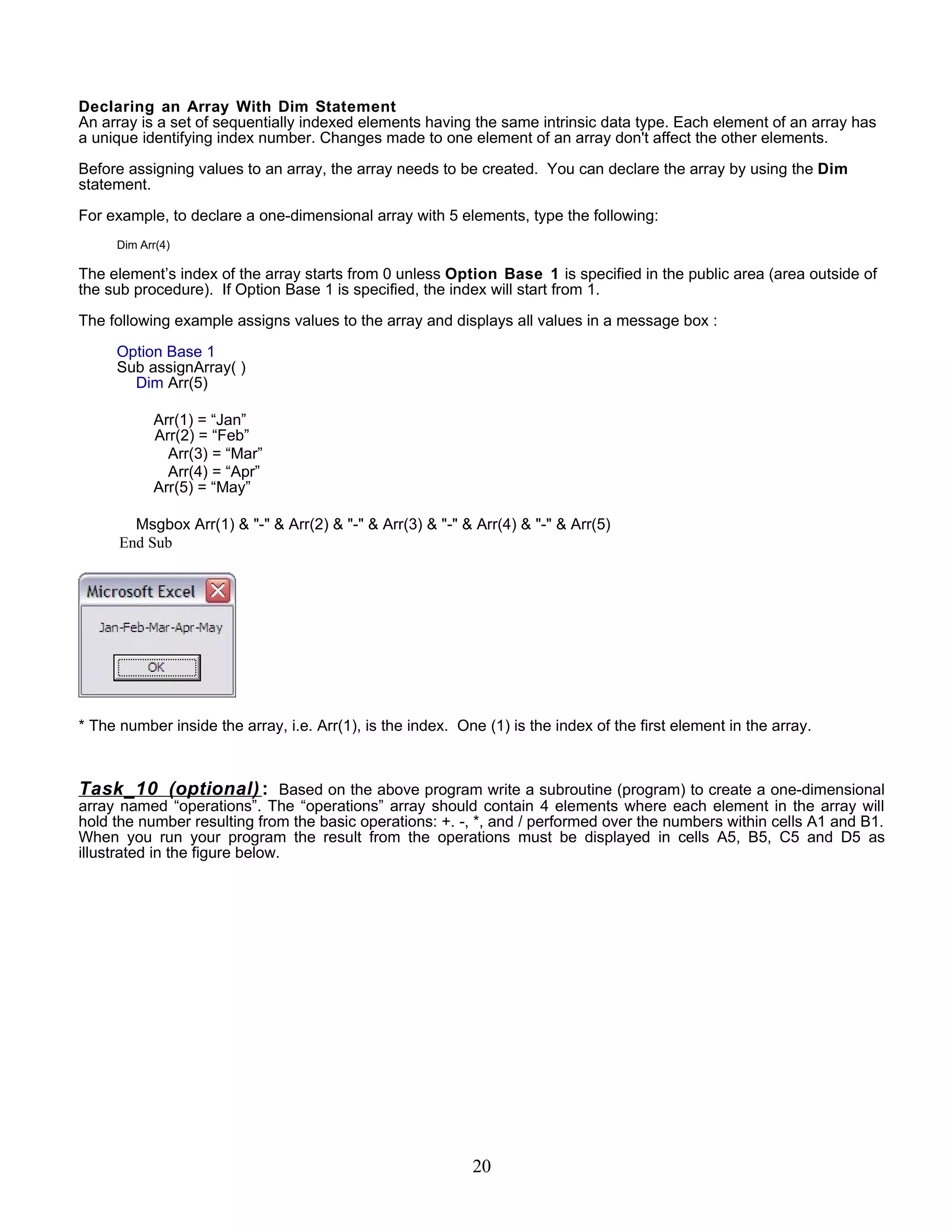 Excel Vba Basic Tutorial 1