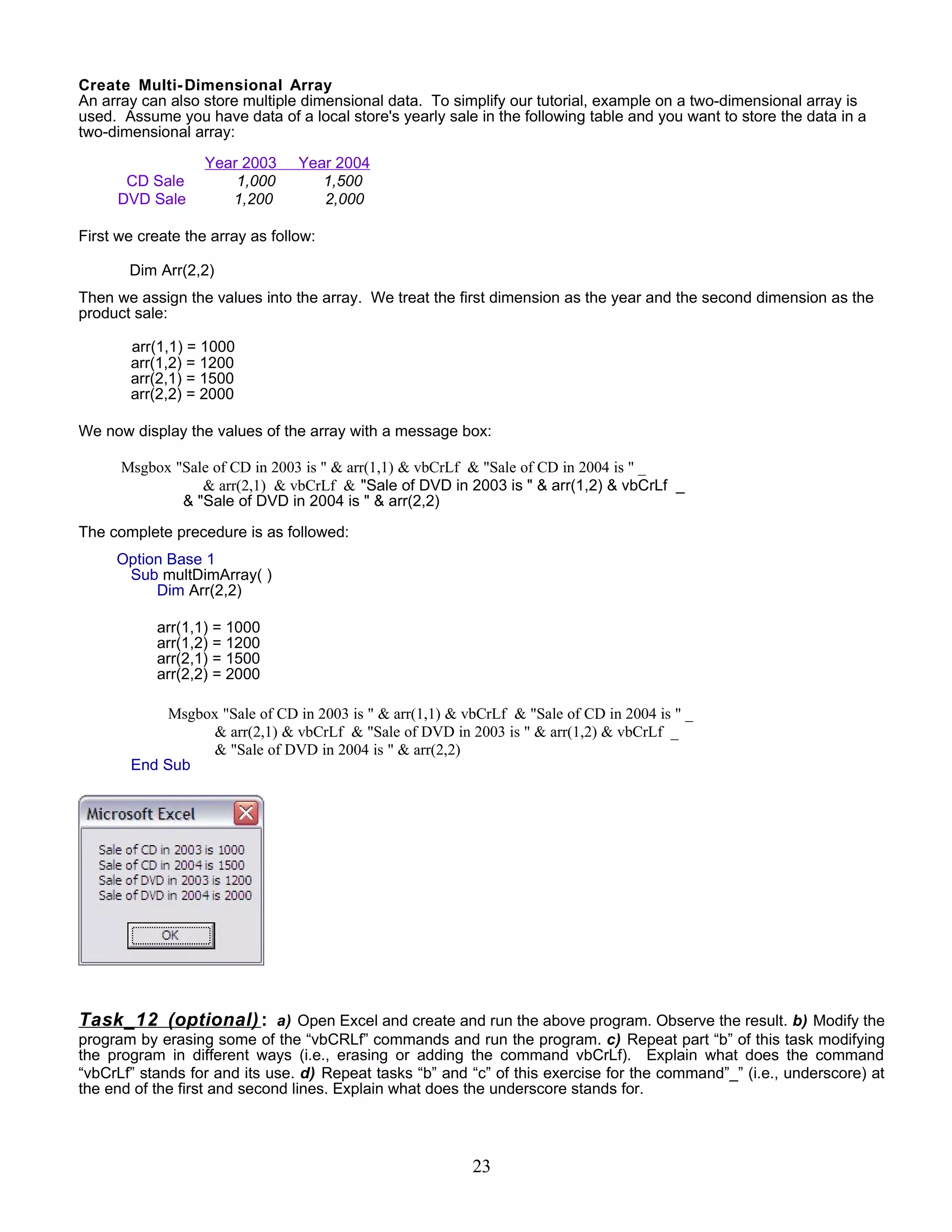 Excel Vba Basic Tutorial 1