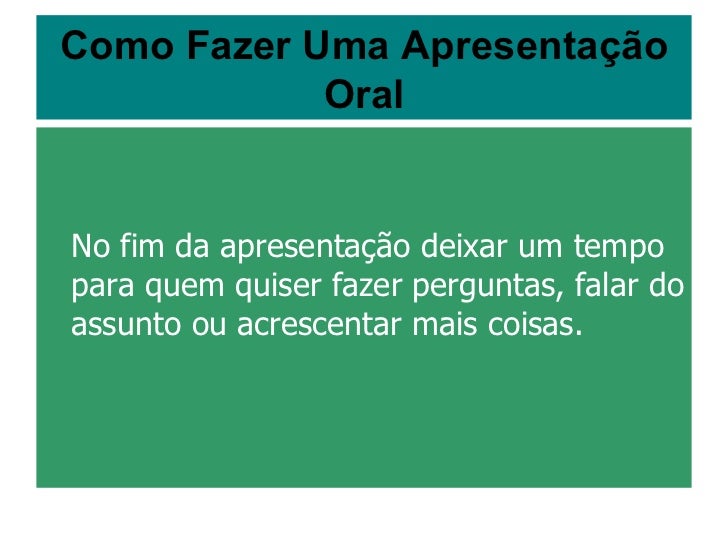 Como iniciar uma apresentacao