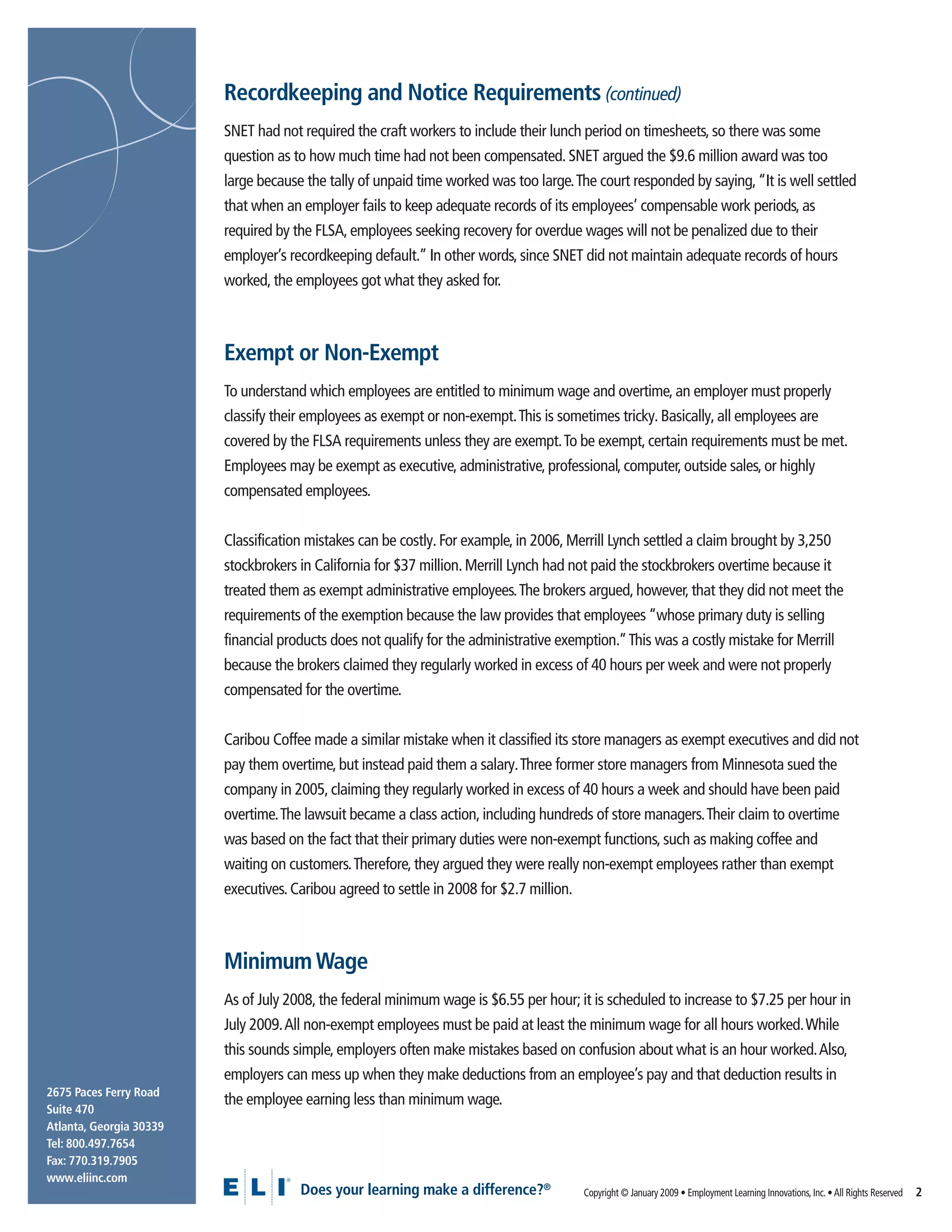 Facts About Fair Labor Standards Act