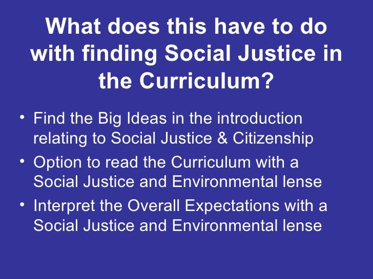 Social Justice and the Ontario Social Studies Curriculum