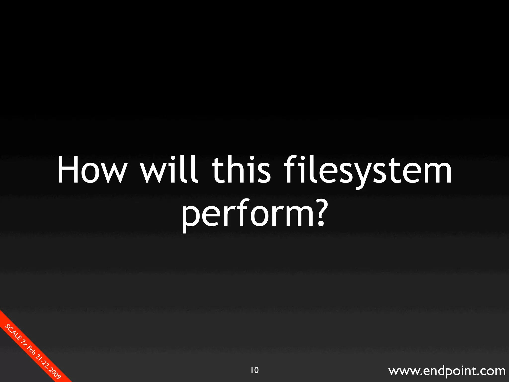 What Assumptions Make: Filesystem I/O from a database perspective