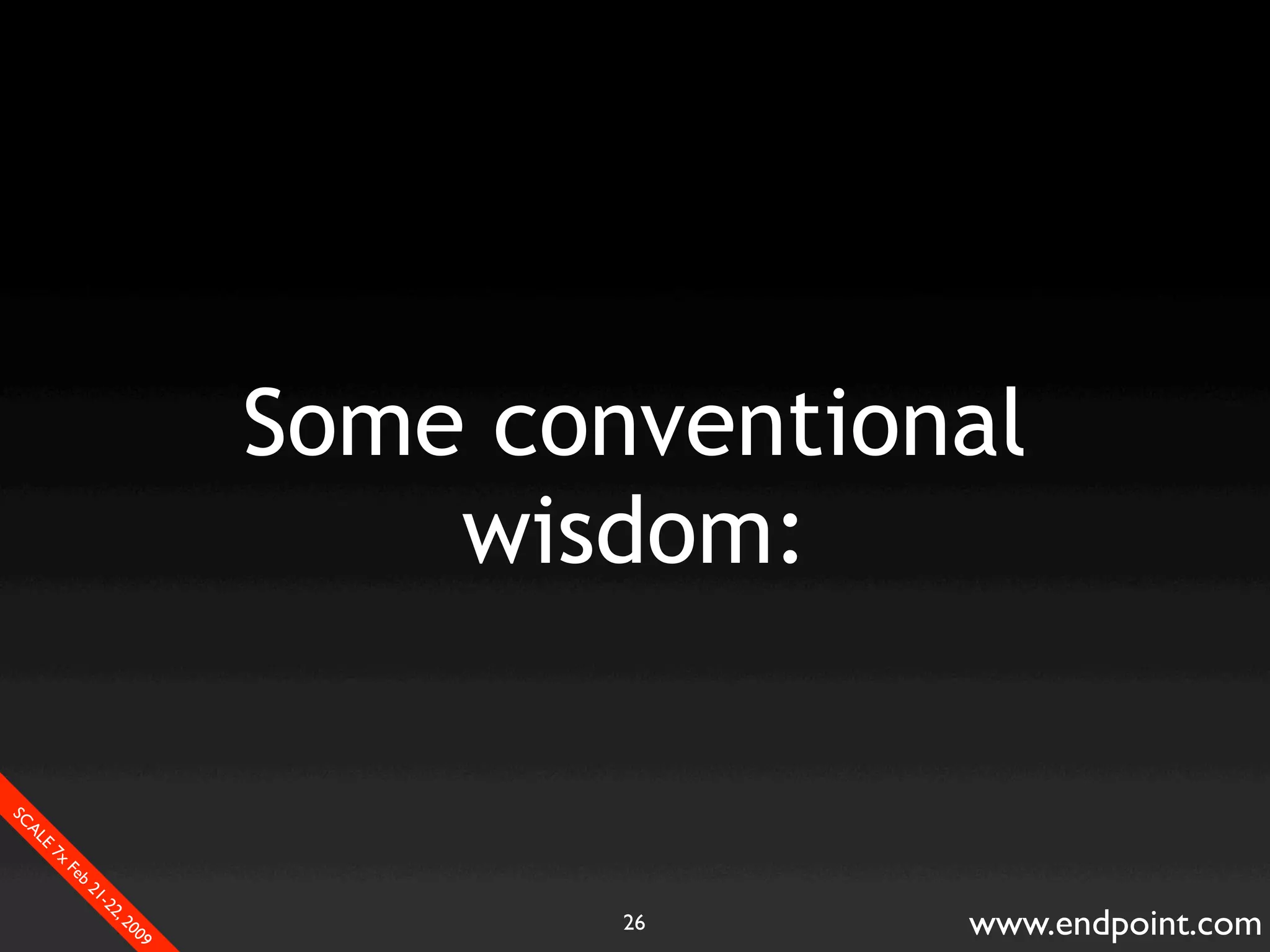What Assumptions Make: Filesystem I/O from a database perspective