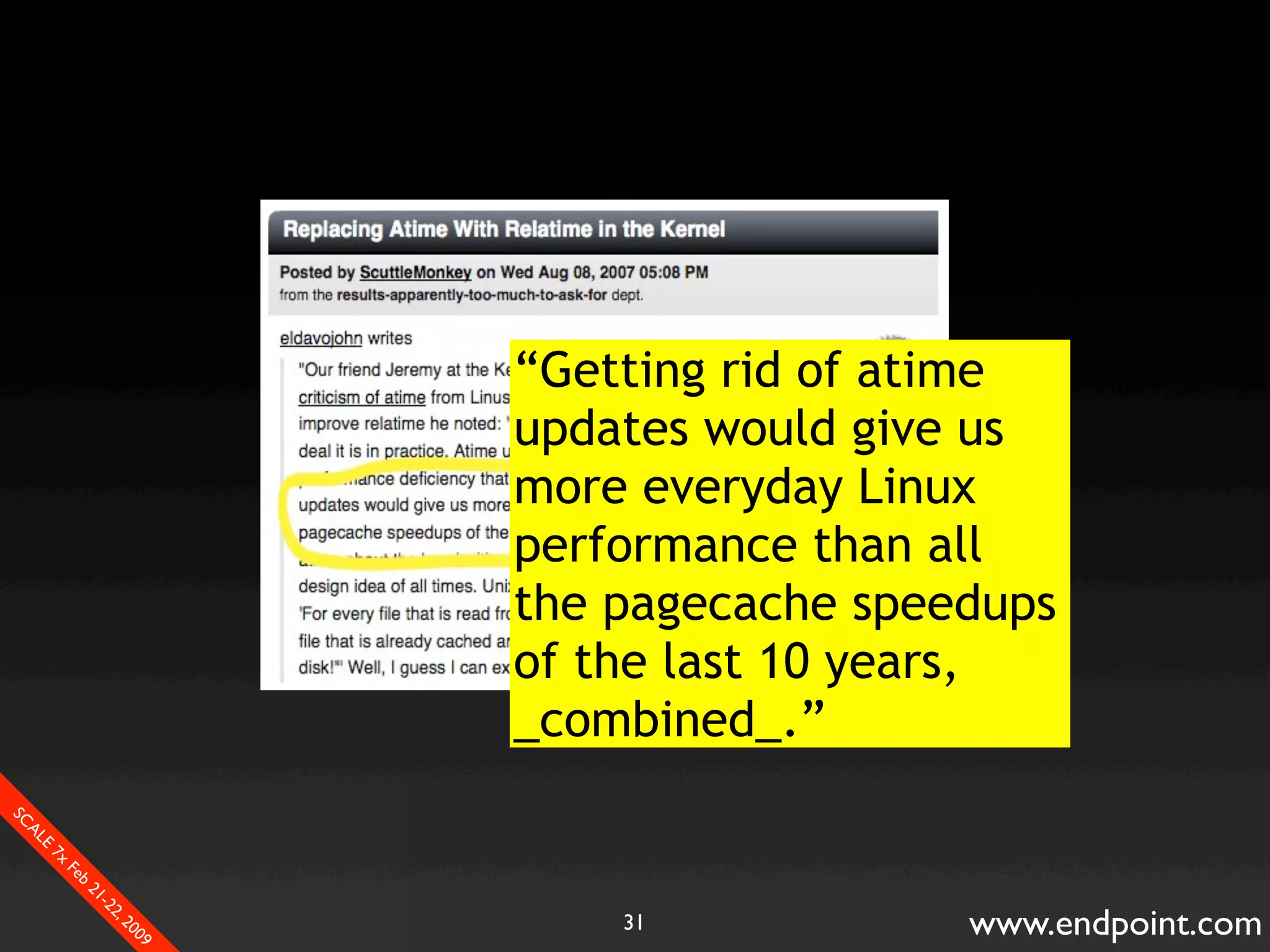 What Assumptions Make: Filesystem I/O from a database perspective