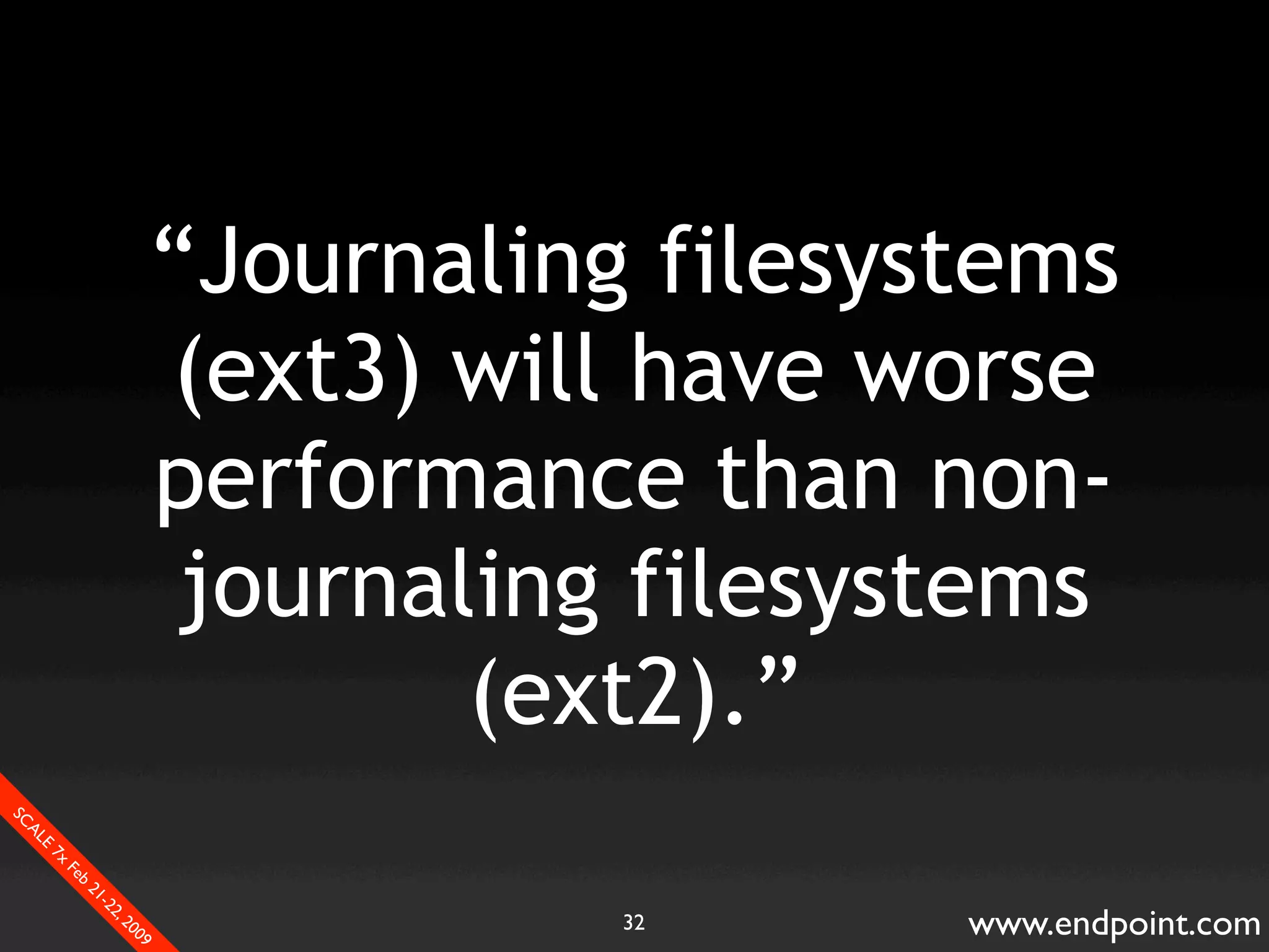 What Assumptions Make: Filesystem I/O from a database perspective
