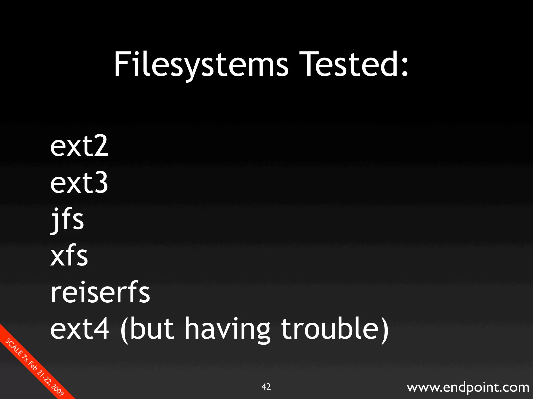 What Assumptions Make: Filesystem I/O from a database perspective