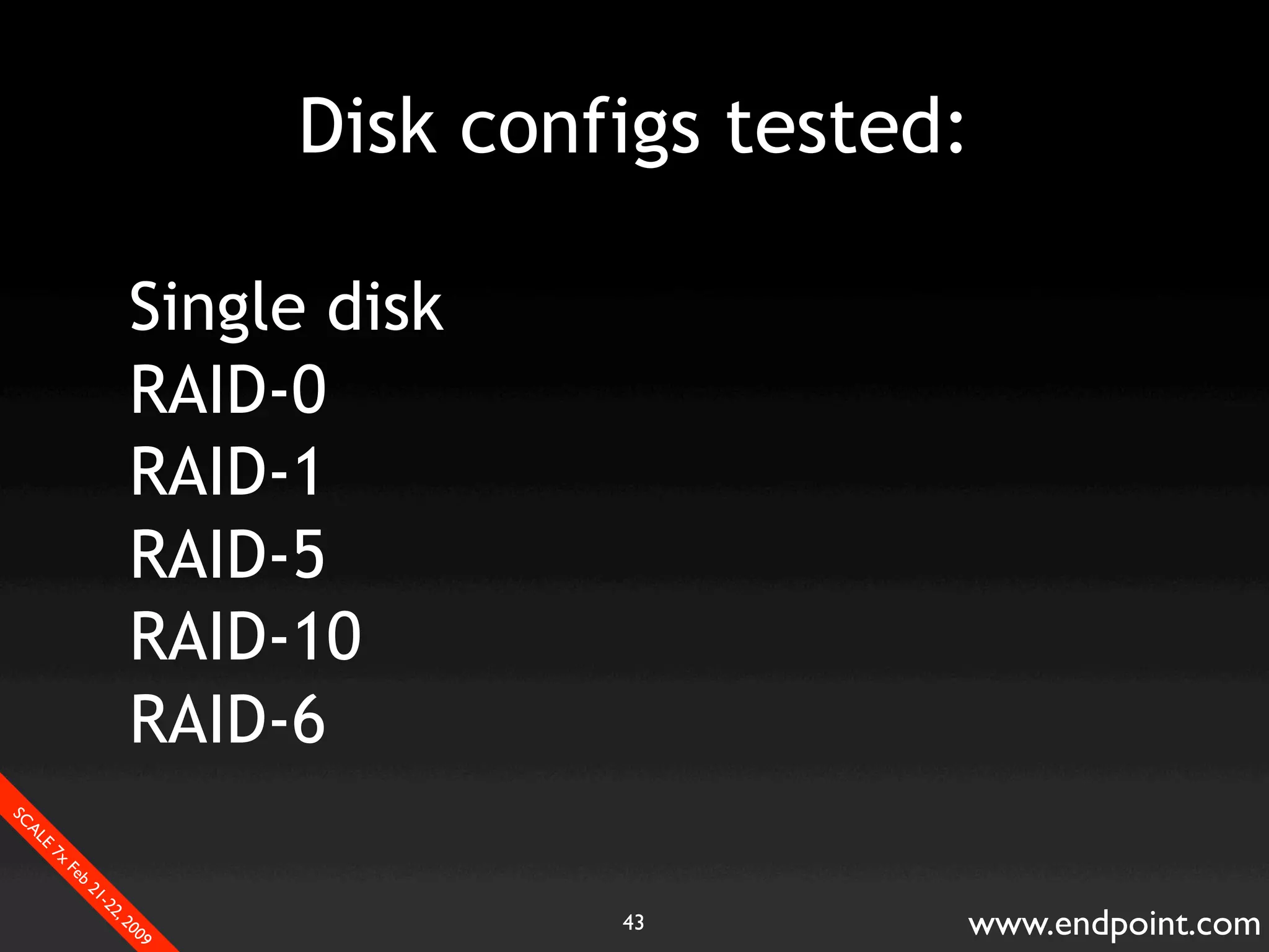What Assumptions Make: Filesystem I/O from a database perspective