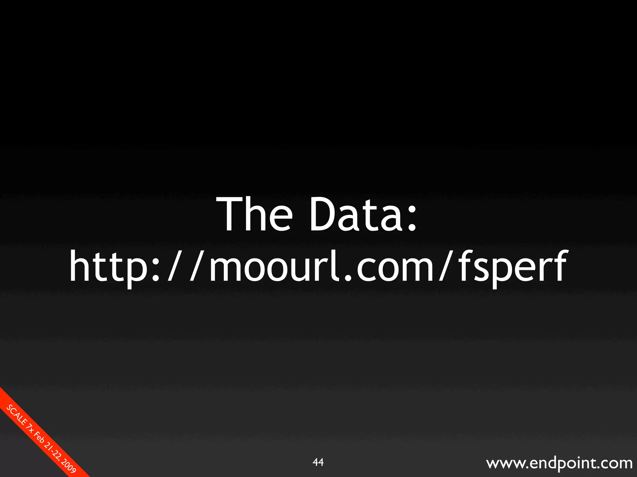 What Assumptions Make: Filesystem I/O from a database perspective