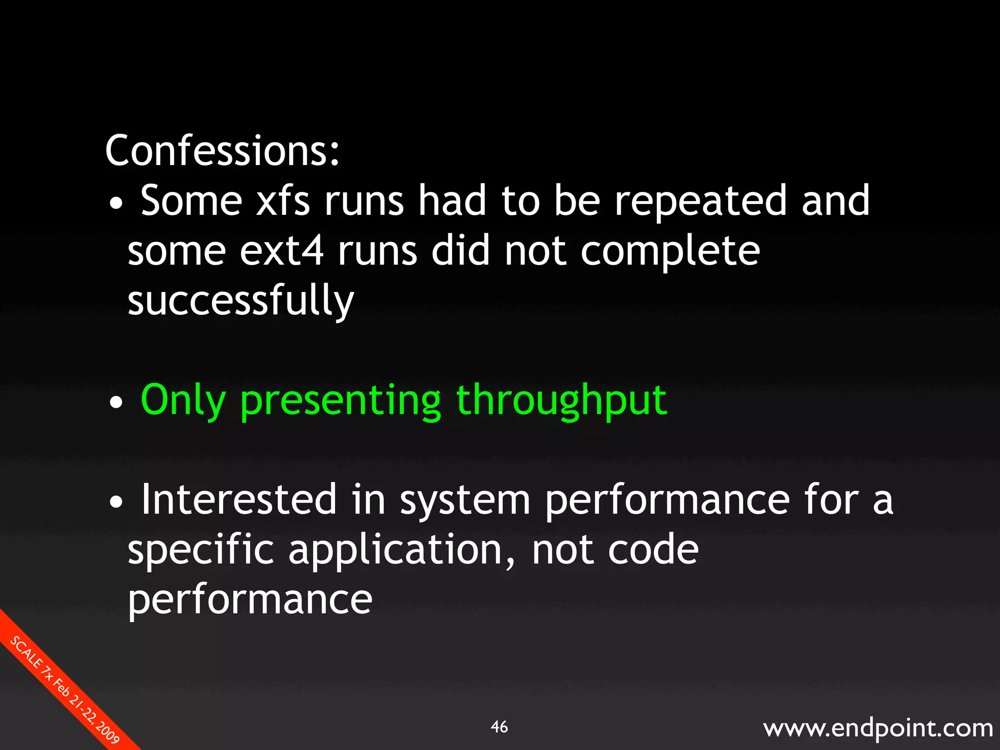 What Assumptions Make: Filesystem I/O from a database perspective