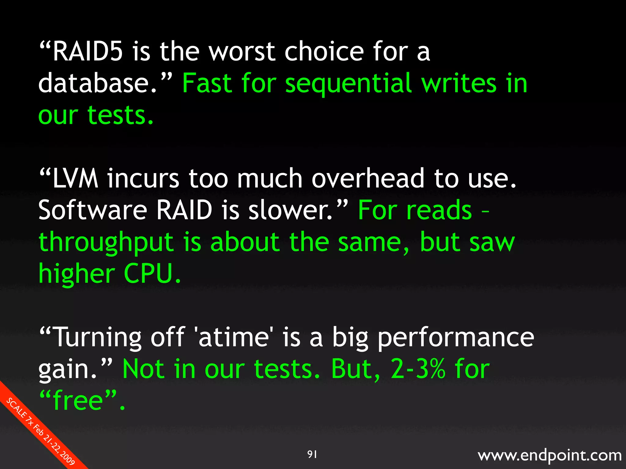 What Assumptions Make: Filesystem I/O from a database perspective