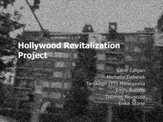 Hollywood Revitalization Project Katie Colgan Michelle Debelak Tarekegn (TT) Menegesha Emily Rohlffs Thomas Rousculp Erika Storie 