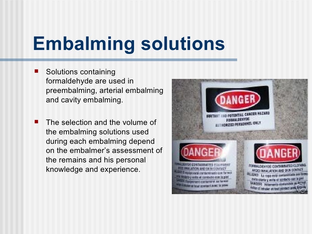 Formaldehyde Exposure in Embalmers