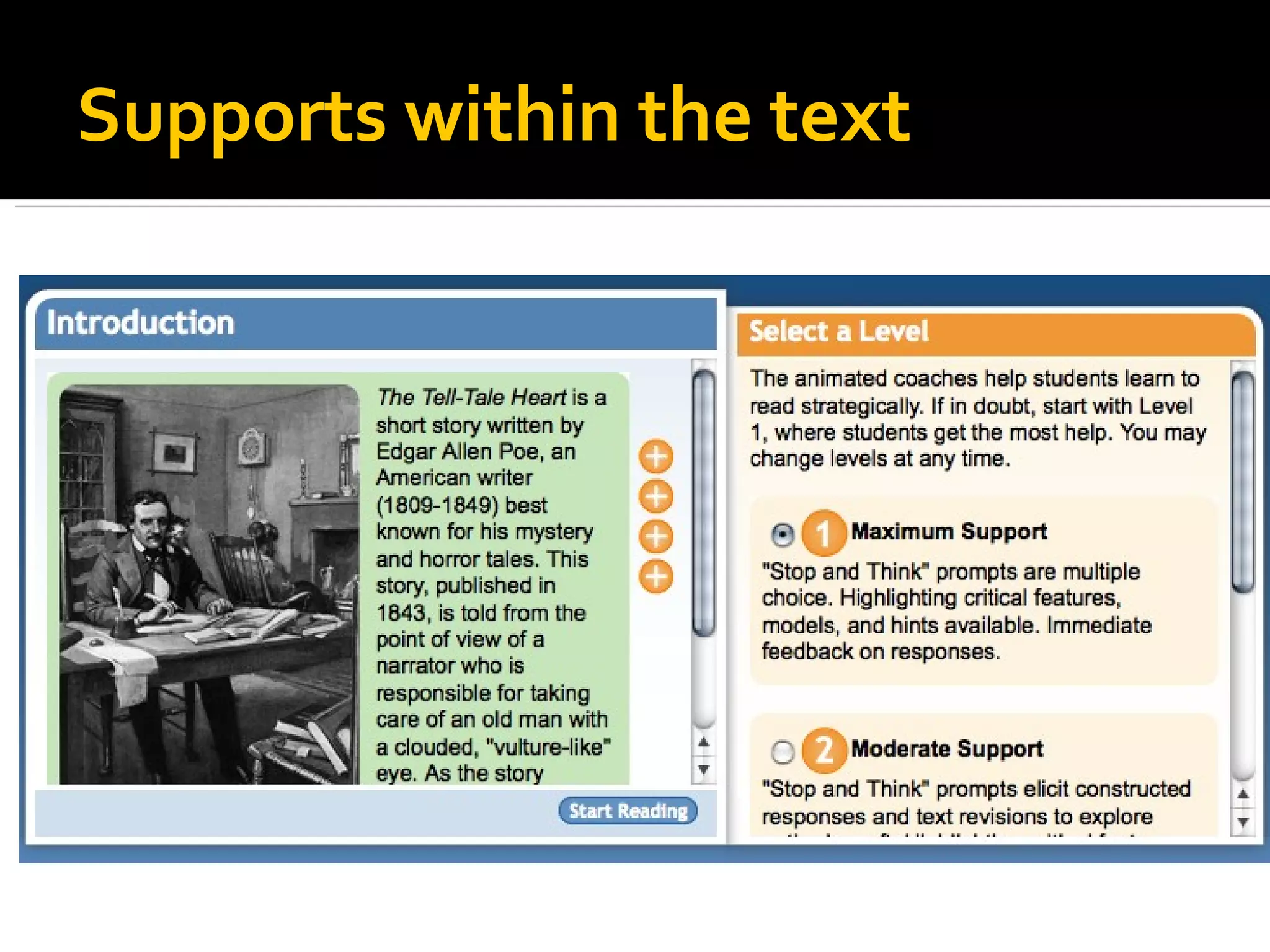 Supports within the text 