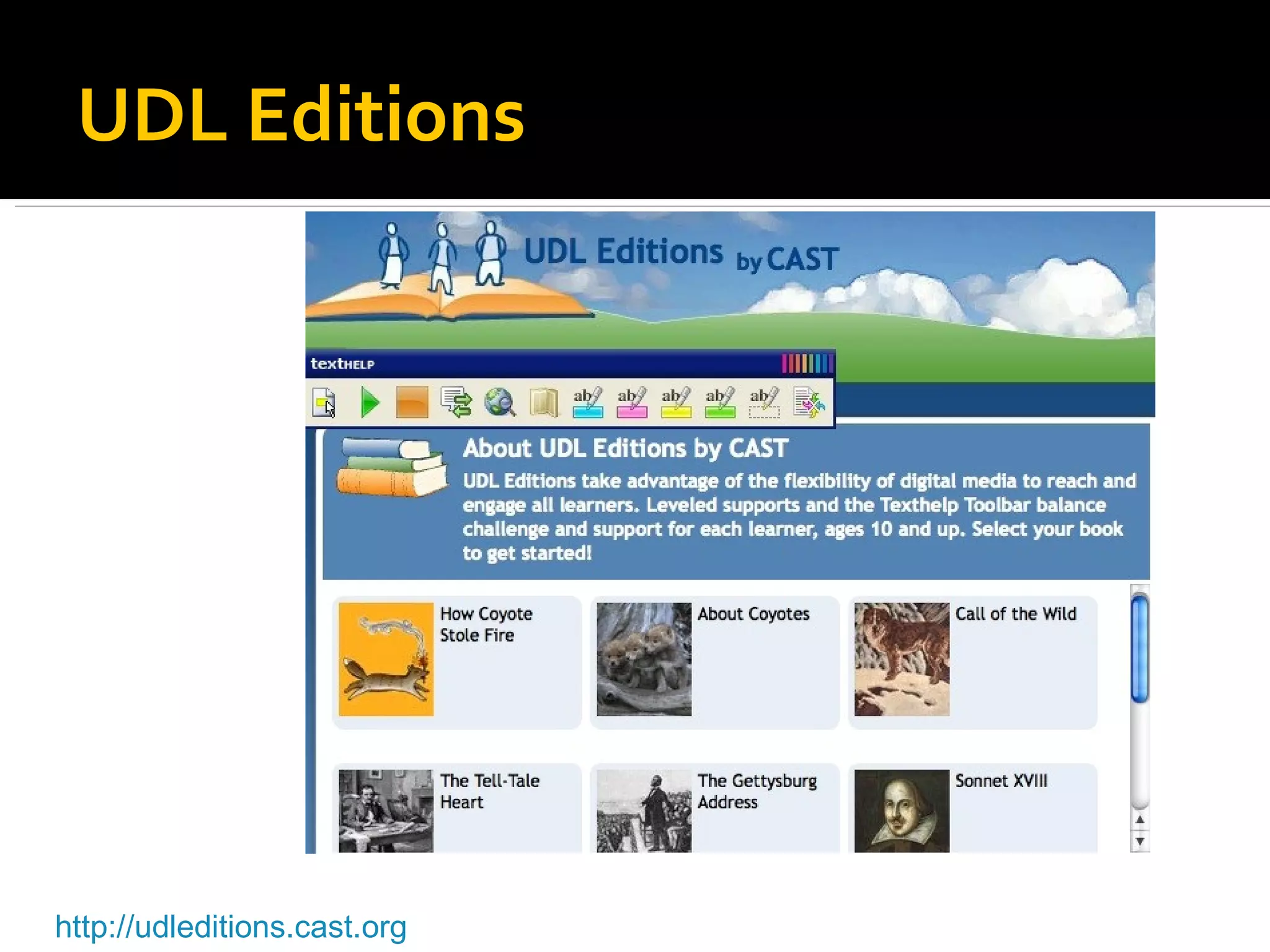 UDL Editions http://udleditions.cast.org   