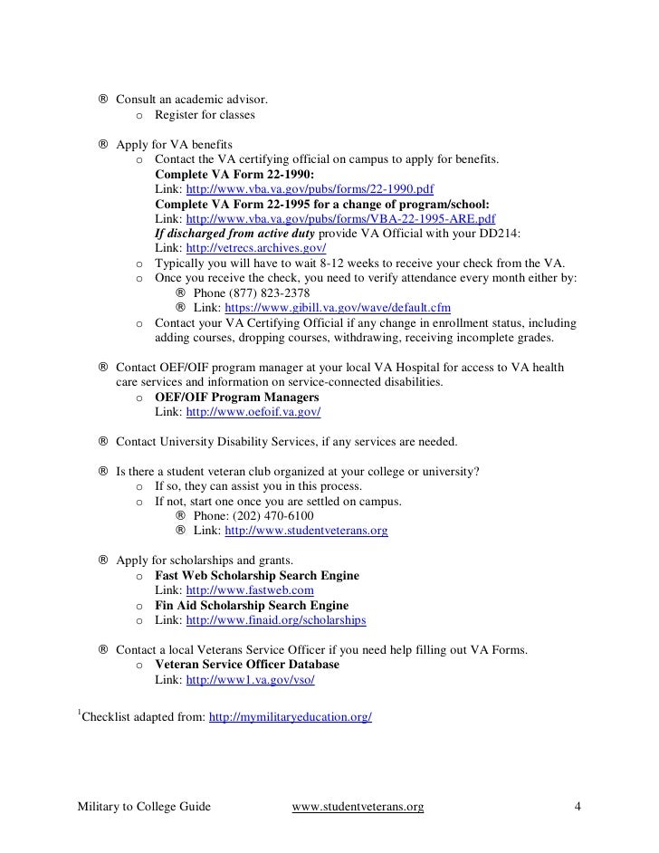 from combat to college checklist va form 22 8691