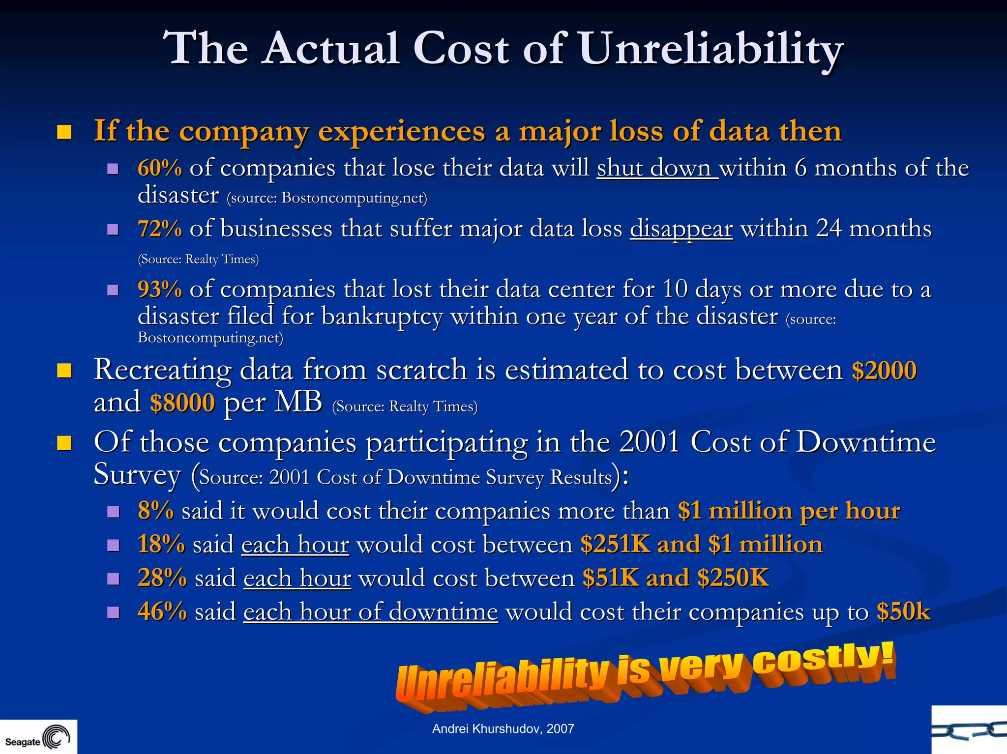 Future Information Growth And Storage Device Reliability 2007