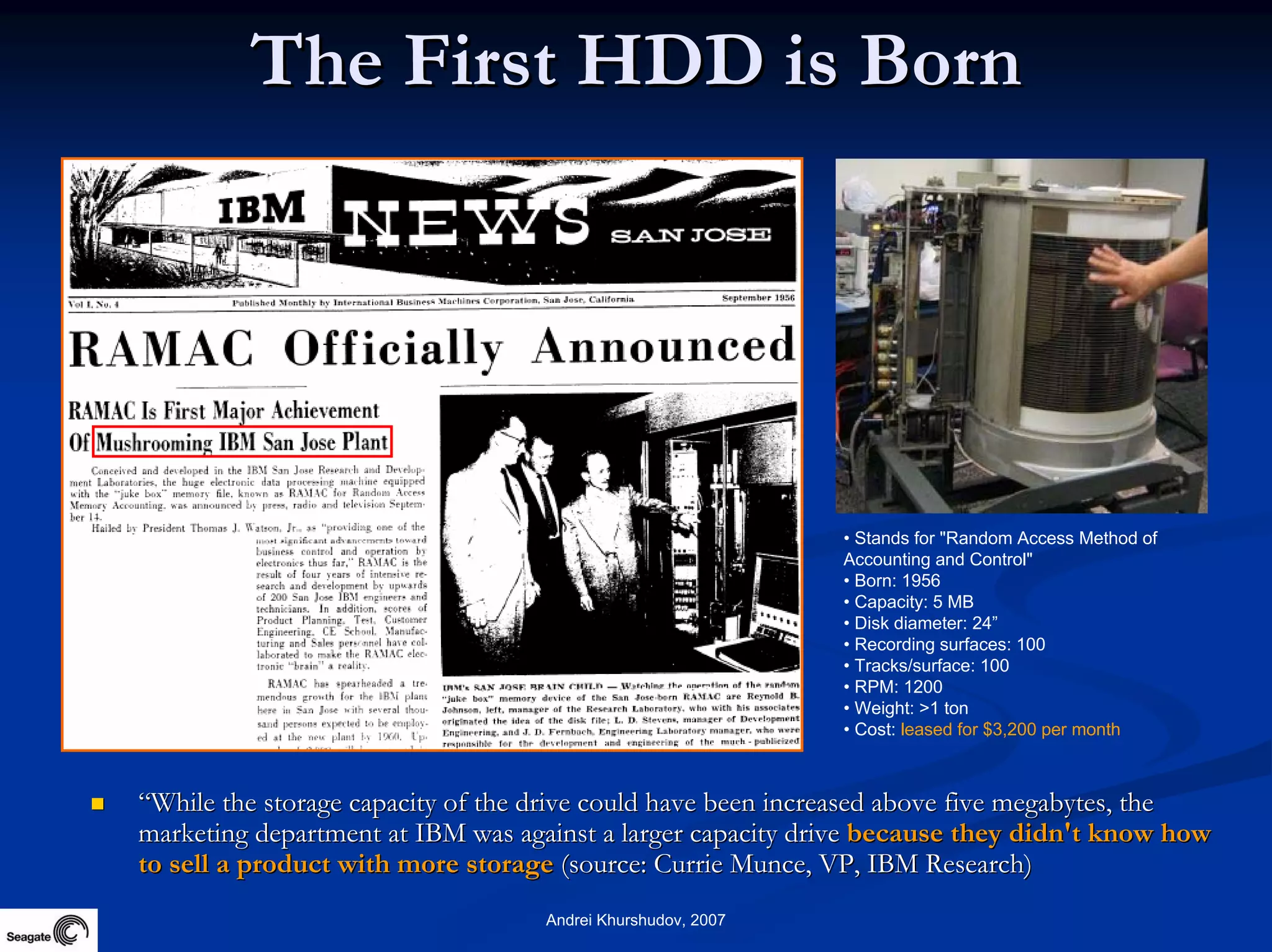 Future Information Growth And Storage Device Reliability 2007