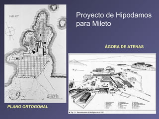 Proyecto de Hipodamos para Mileto  PLANO ORTOGONAL ÁGORA DE ATENAS 