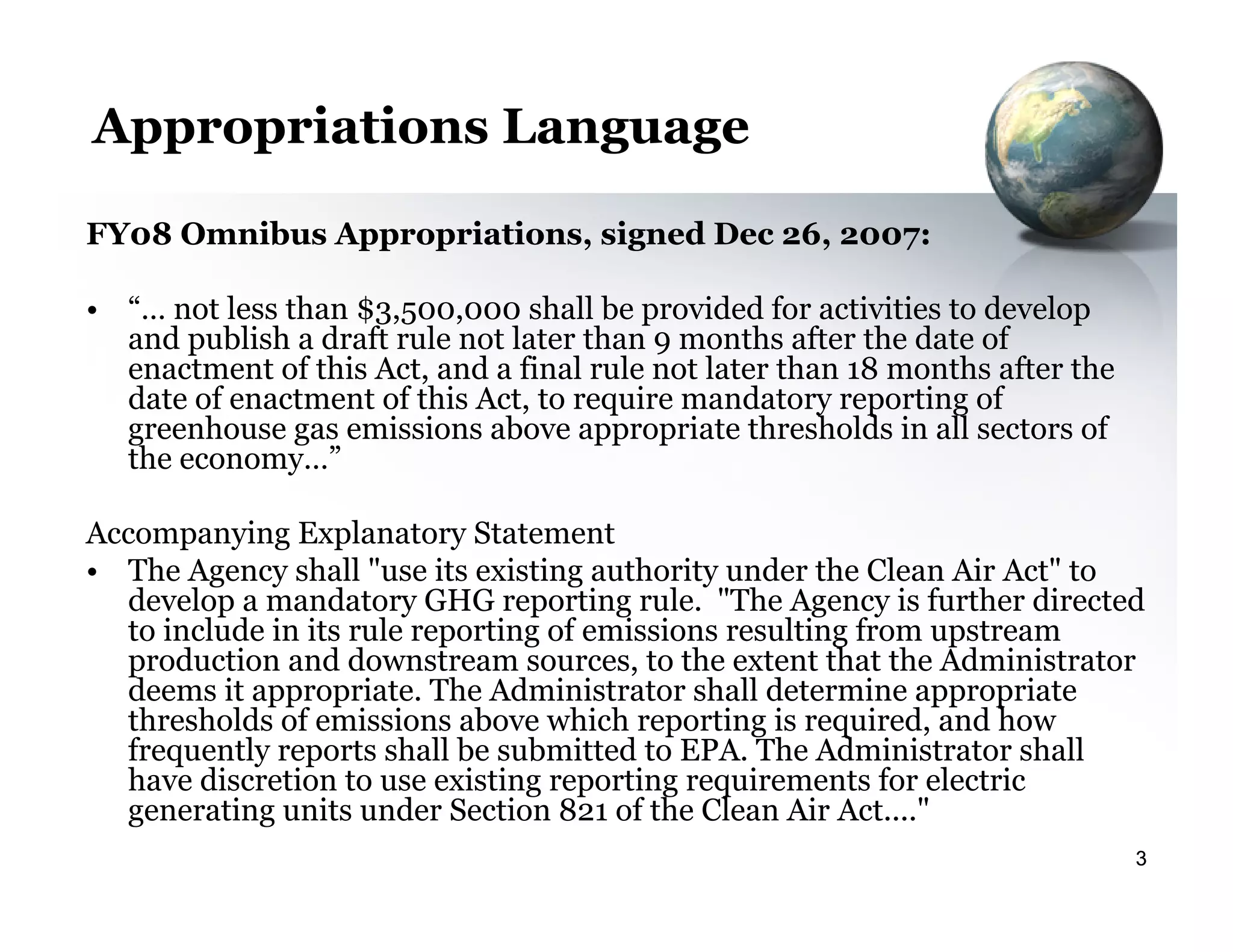 GHG Mandatory Reporting Rule Overview