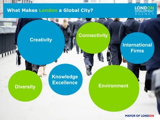 5
Creativity
Diversity
Knowledge
Excellence
Environment
Connectivity
International
Firms
What Makes London a Global City?
 