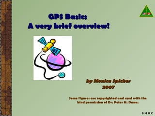 GPS Basics  A very brief overview! by Monica Spicker 2007 Some figures are copyrighted and used with the kind permission of Dr. Peter H. Dana. B M O C 