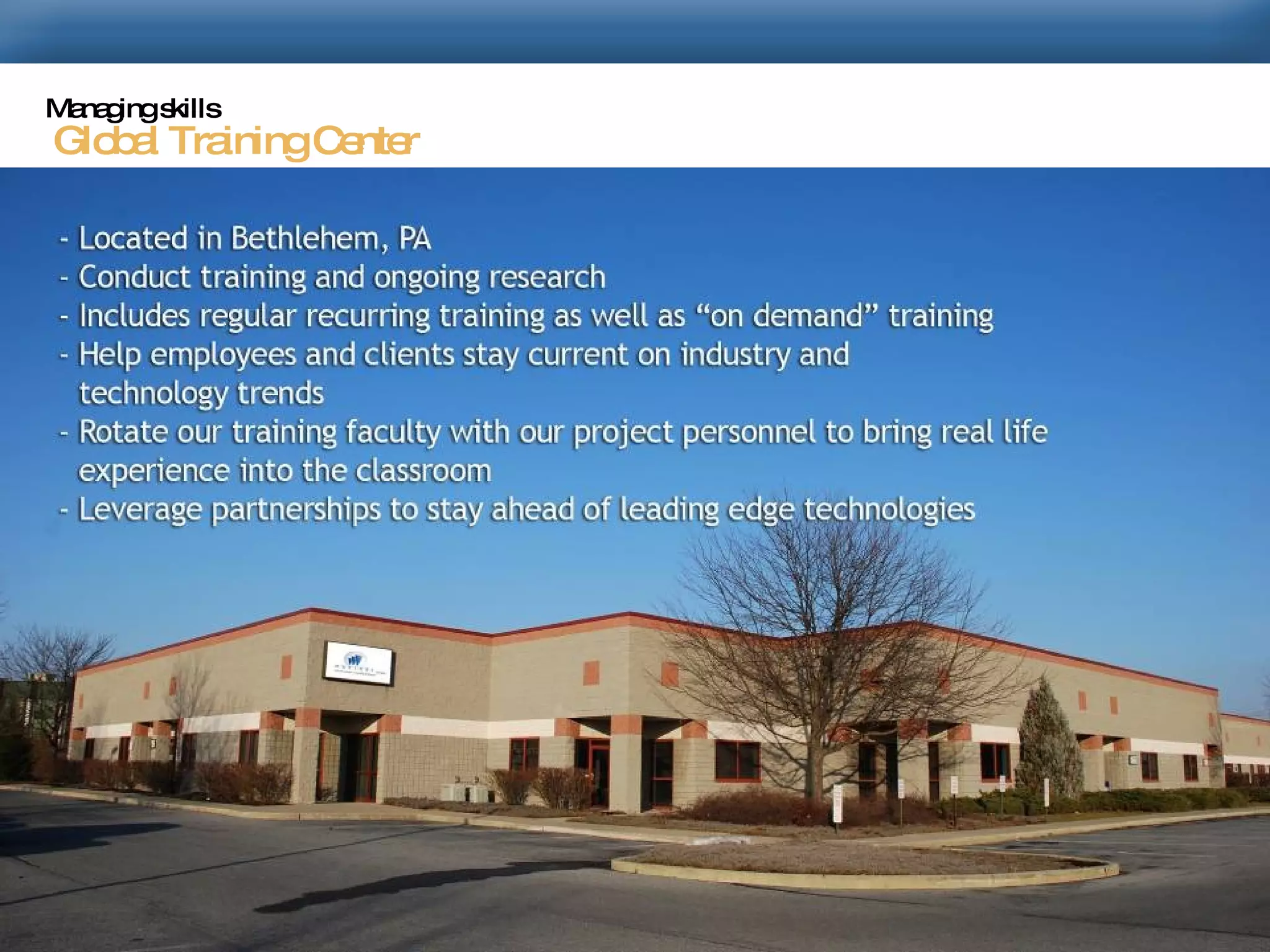 Global Training Center Managing skills 